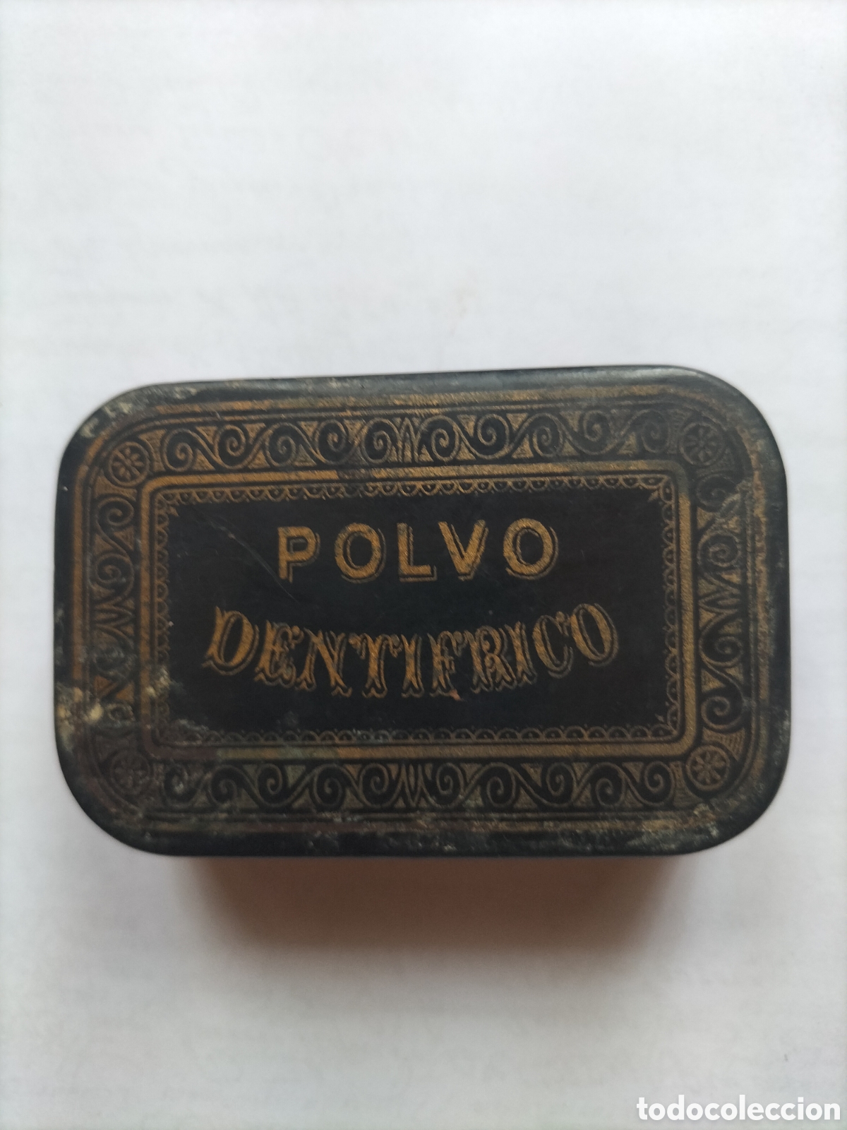 Cajas y cajitas met&aacute;licas: Antigua Caja de Polvo Dentrifico. Llena.