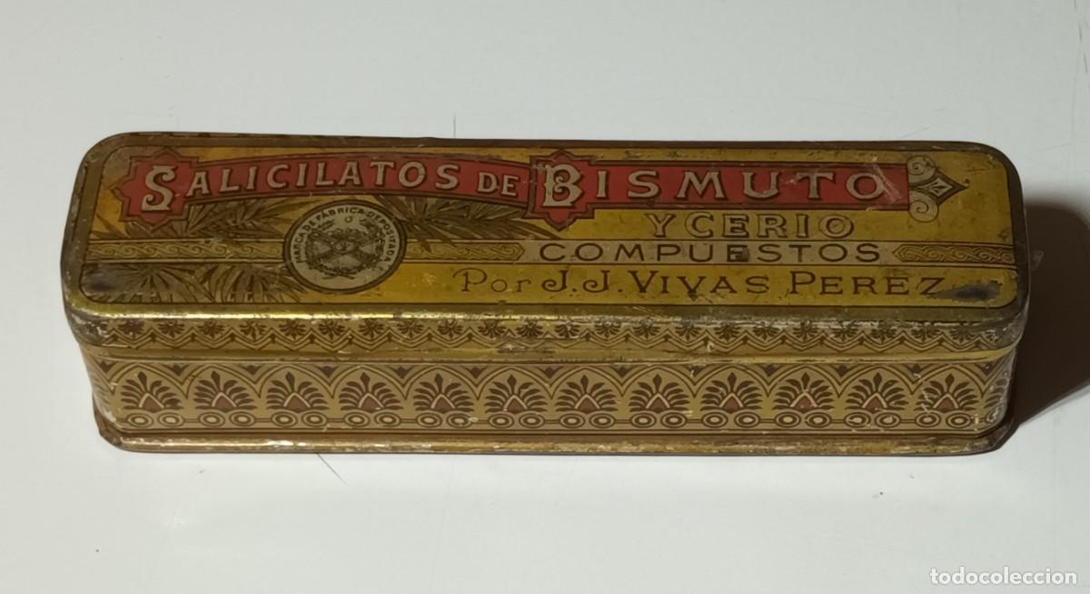 Cajas y cajitas met&aacute;licas: CAJA VAC&Iacute;A / LATA MET&Aacute;LICA - SALICILATOS DE BISMUTO Y CERIO COMPUESTOS POT J.J. RIVAS P&Eacute;REZ