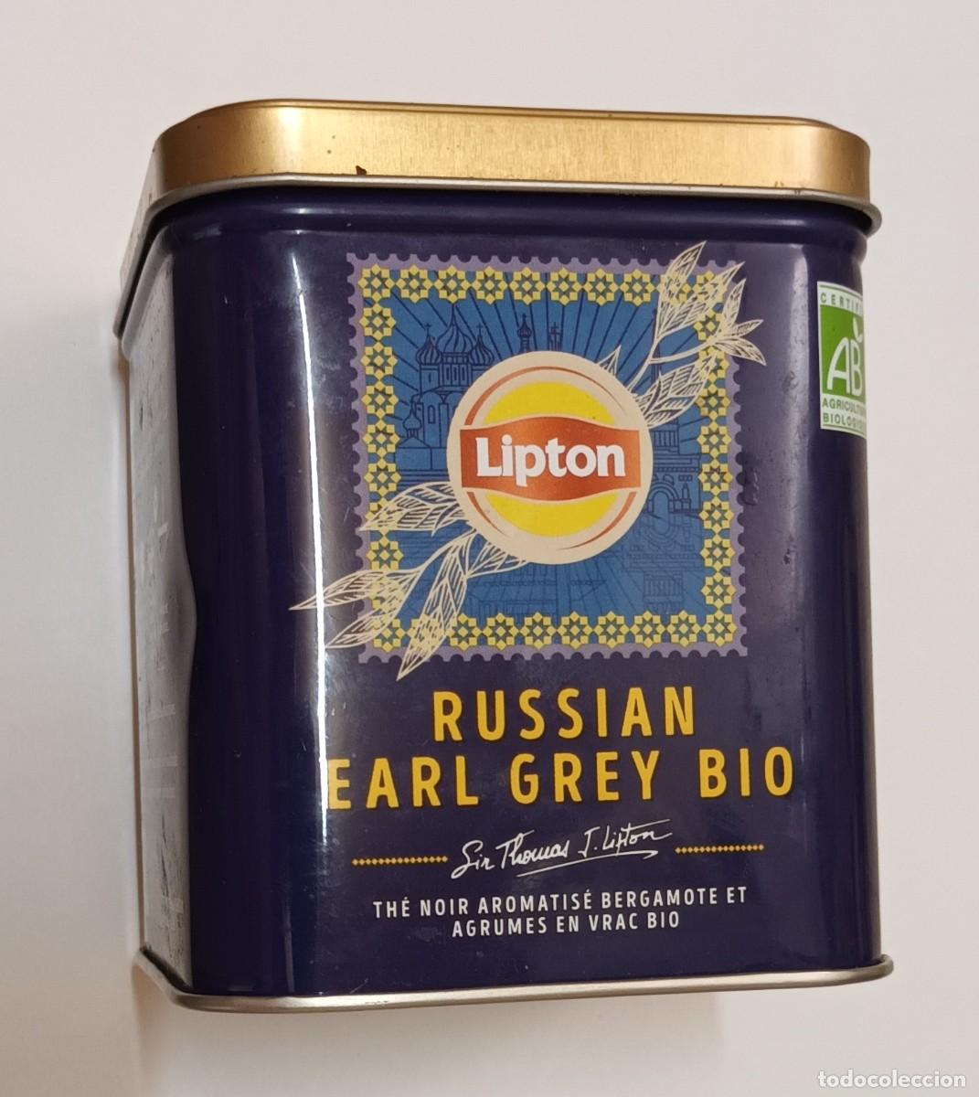 Cajas y cajitas met&aacute;licas: CAJA VAC&Iacute;A / LATA MET&Aacute;LICA - T&Eacute; LIPTON - RUSSIAN EARL GREY BIO