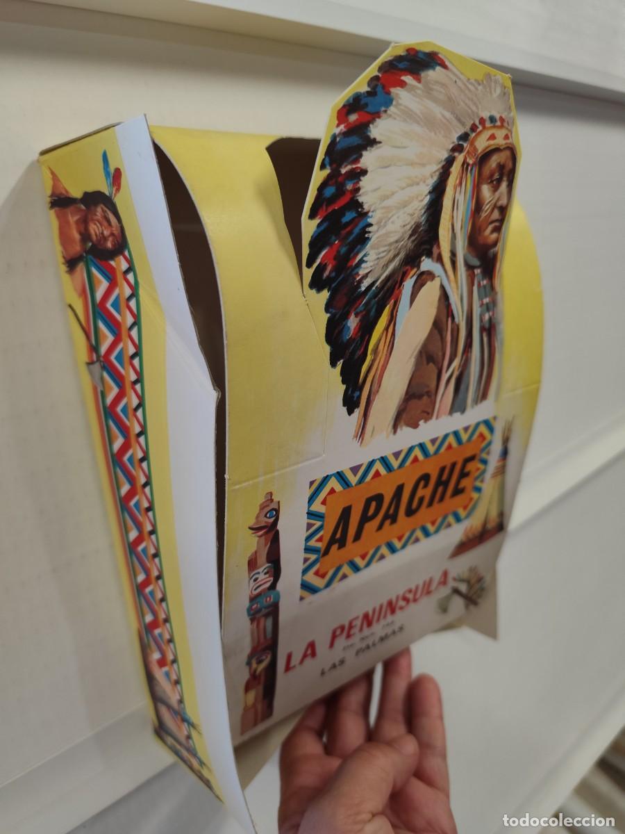 Cajas y cajitas met&aacute;licas: CAJA VACIA PINTURAS APACHE , LA PENINSULA, LAS PALMAS - INDIO - A&Ntilde;O 1967. IMPRENTA ORTEGA VLC.