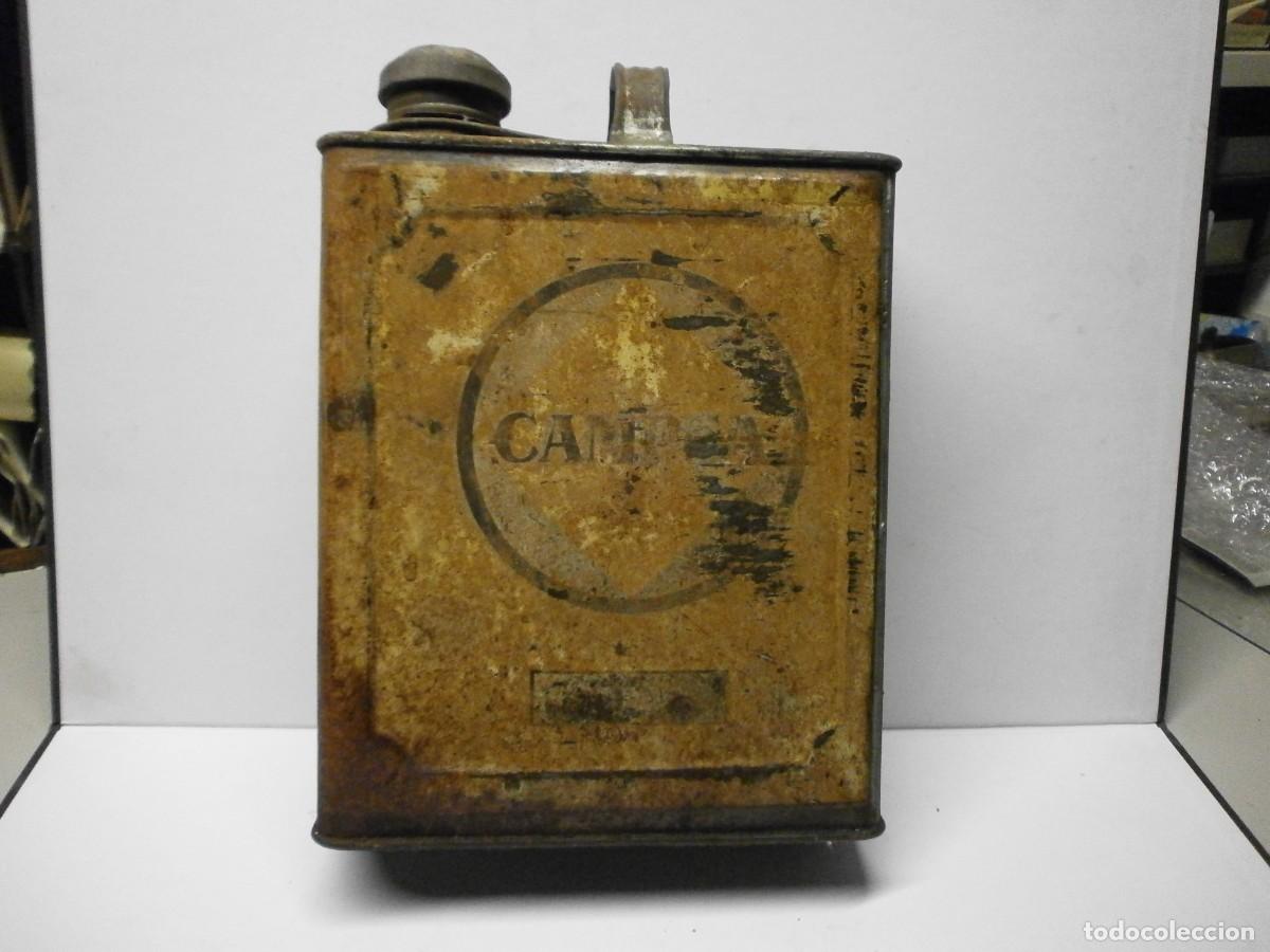 Cajas y cajitas met&aacute;licas: antigua lata de aceite campsa