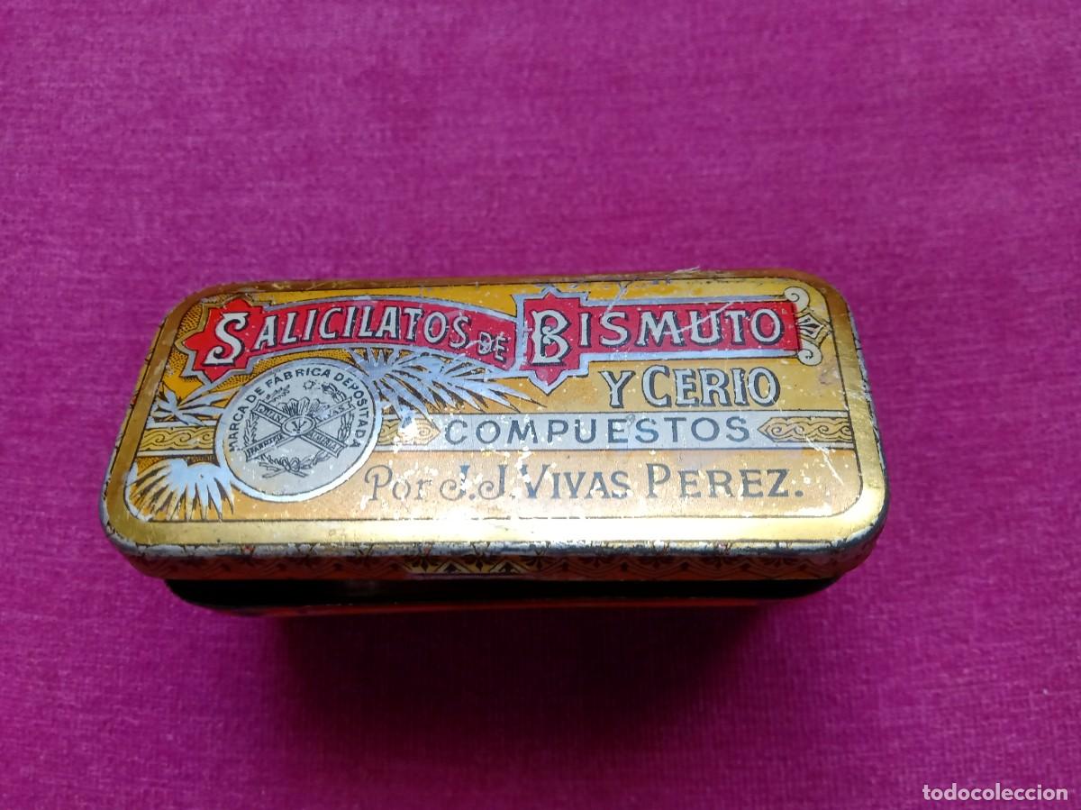 Cajas y cajitas met&aacute;licas: ANTIGUA CAJA SALICILATOS DE BISMUTO