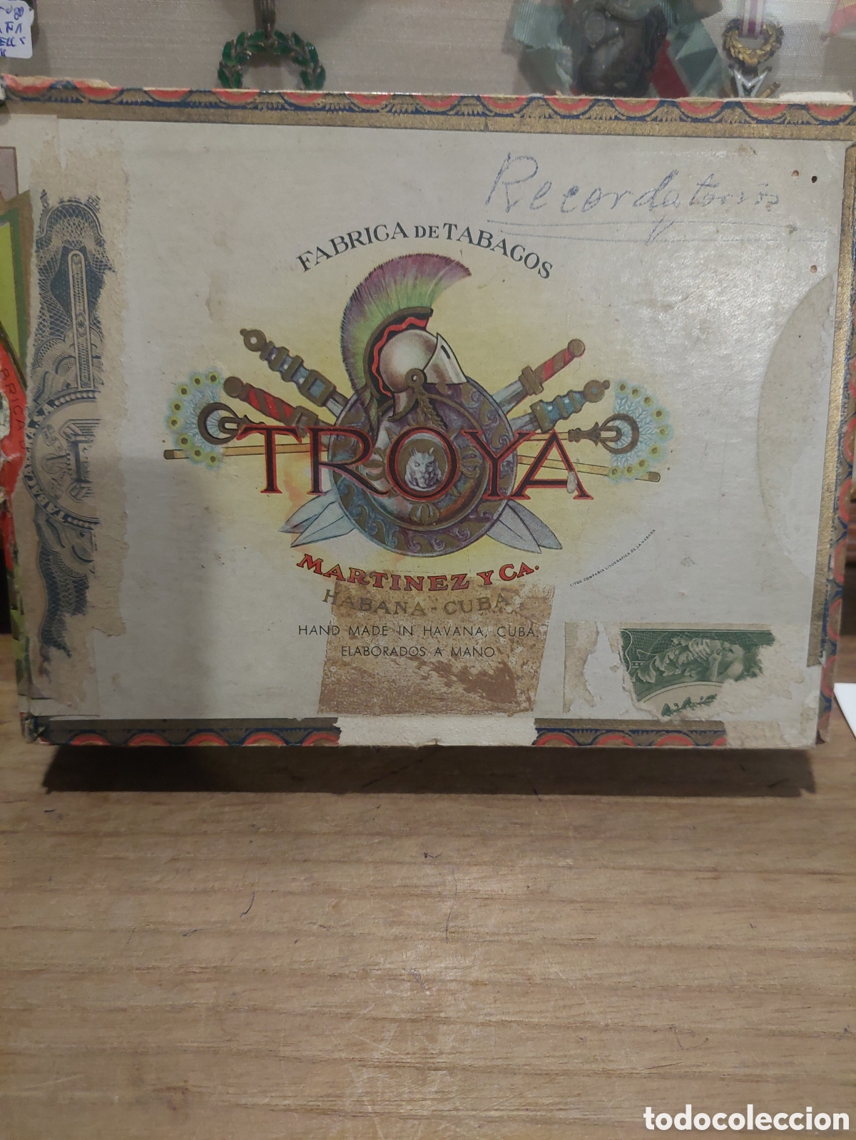 Cajas y cajitas met&aacute;licas: CAJA VAC&Iacute;A TROYA 25 UNIVERSALES MARTILEZ CIA HABANA CUBA
