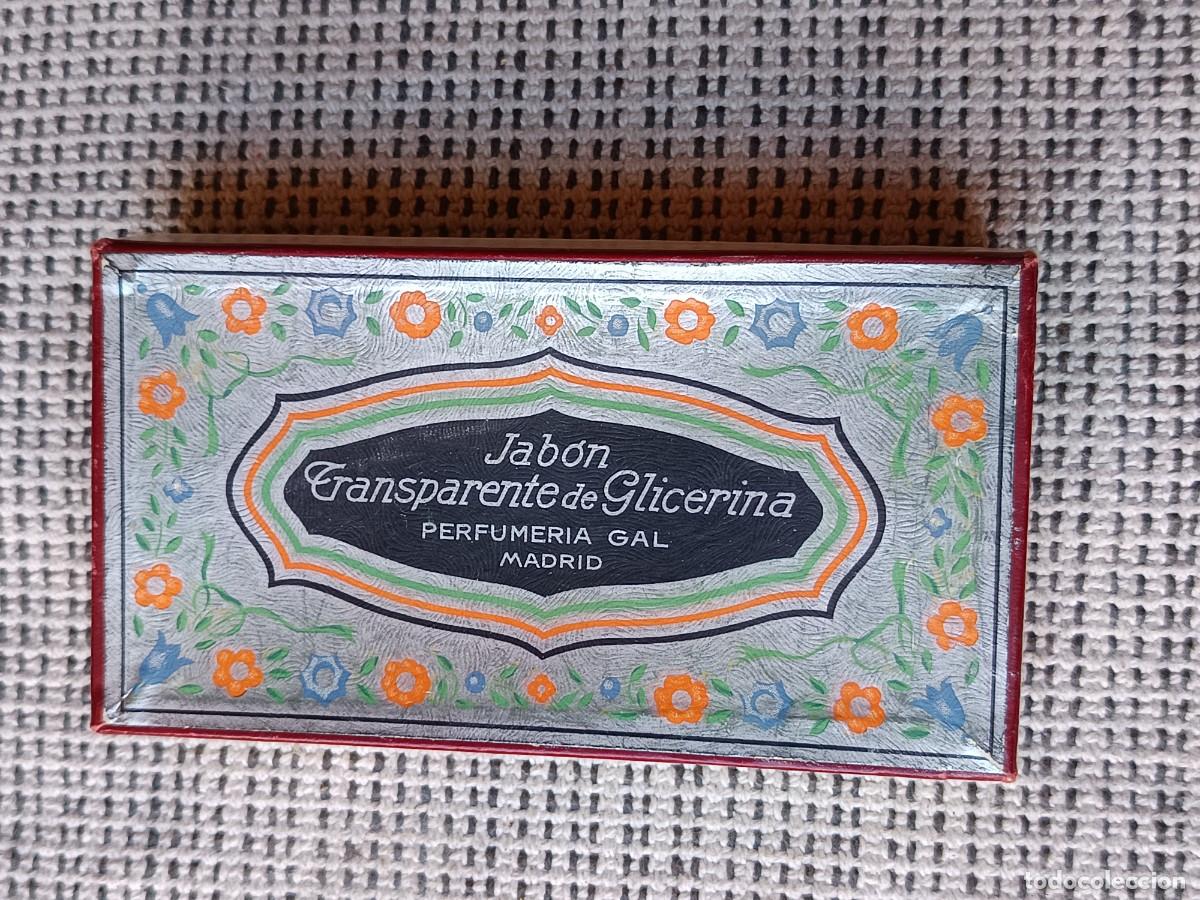 Cajas y cajitas met&aacute;licas: Antigua caja envase de cart&oacute;n jab&oacute;n de glicerina perfumer&iacute;a GAL