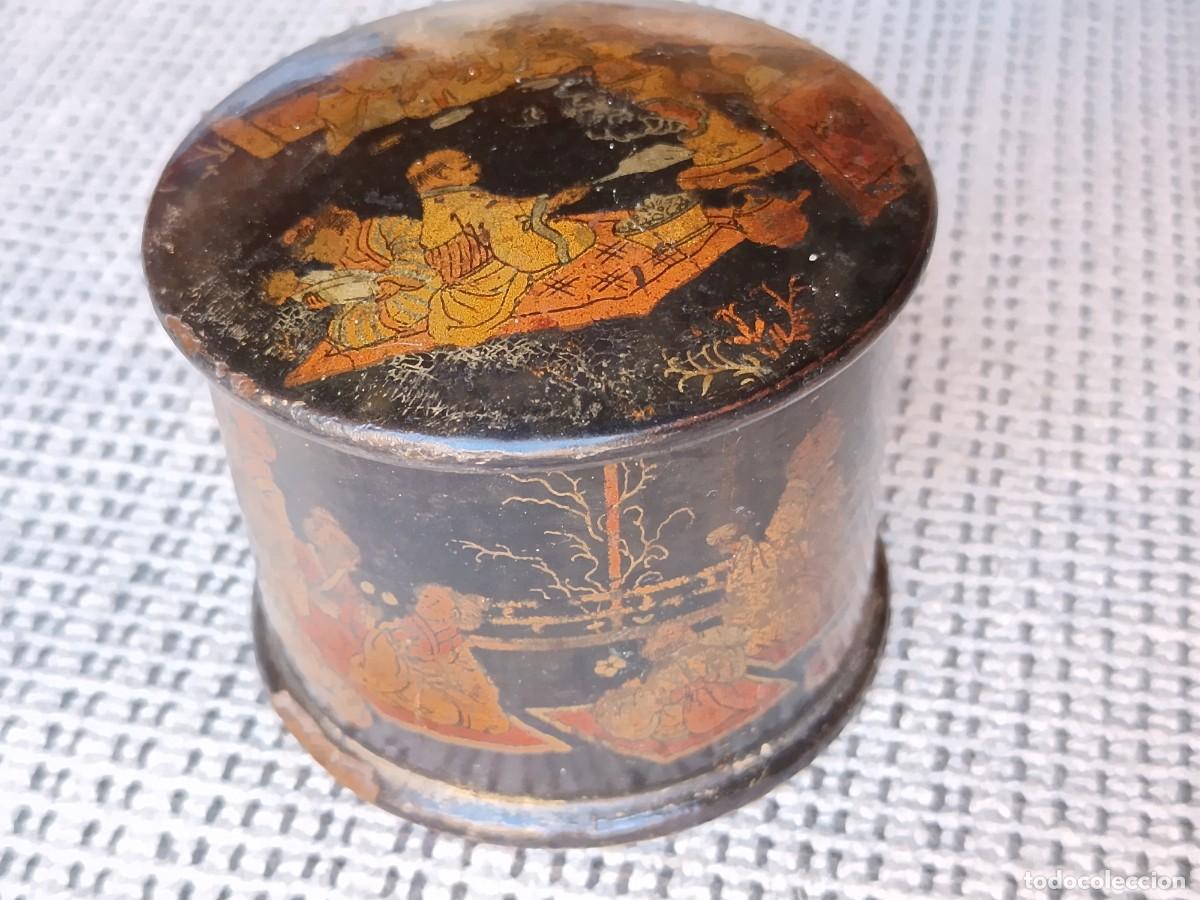 Cajas y cajitas met&aacute;licas: Caja china sXIX madera o cart&oacute;n prensado