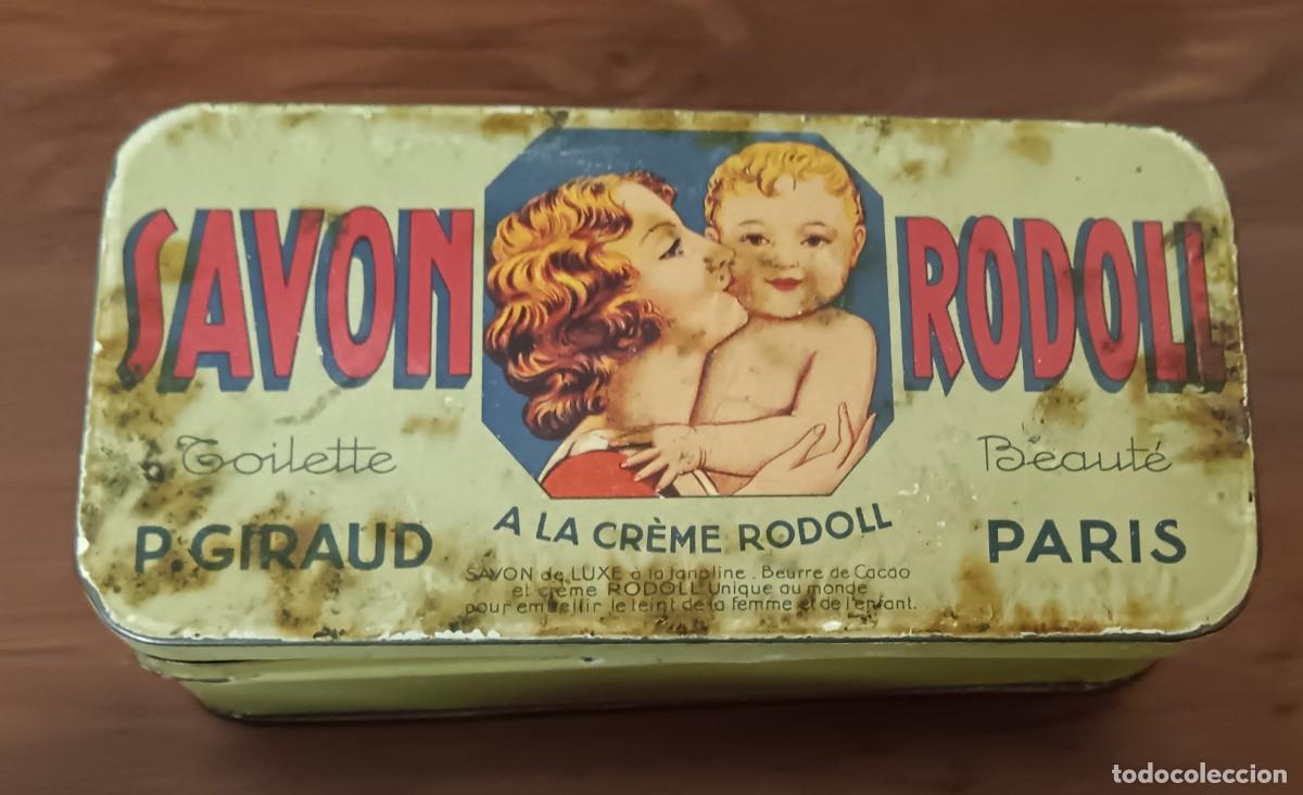 Cajas y cajitas met&aacute;licas: CAJA MET&Aacute;LICA SAVON RODOLL P. GIRAUD PAR&Iacute;S 17X8,5 CM.