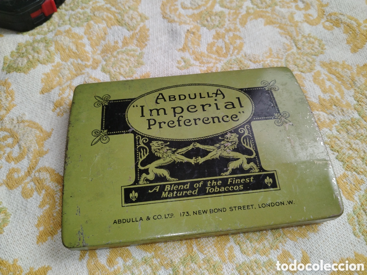 Cajas y cajitas met&aacute;licas: Lata tabaco. Abdulla imperial preference.