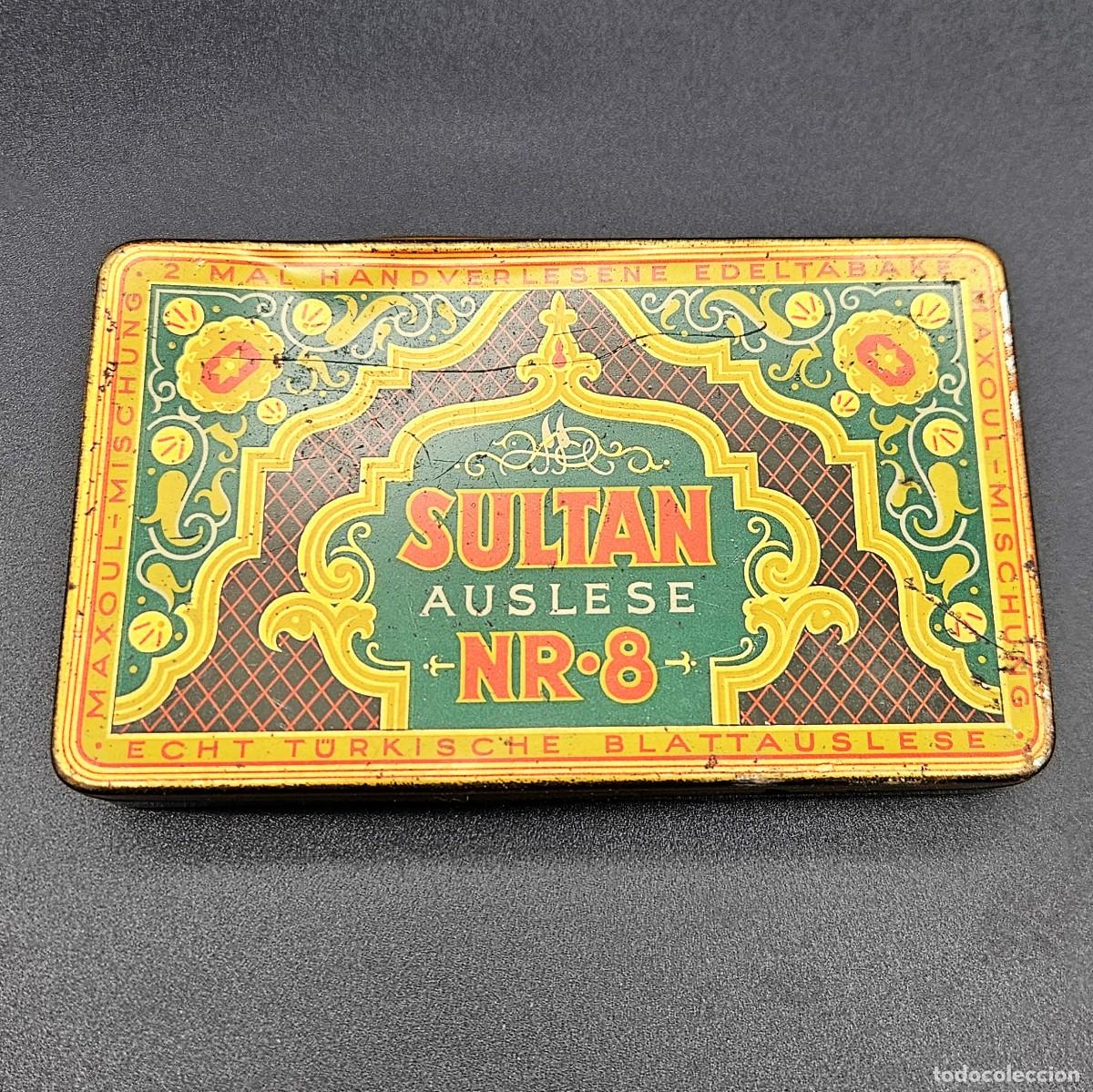 Cajas y cajitas met&aacute;licas: Caja de chapa de cigarrillos de &rdquo;Sultan No.: 8&rdquo;. 1920 - 1930