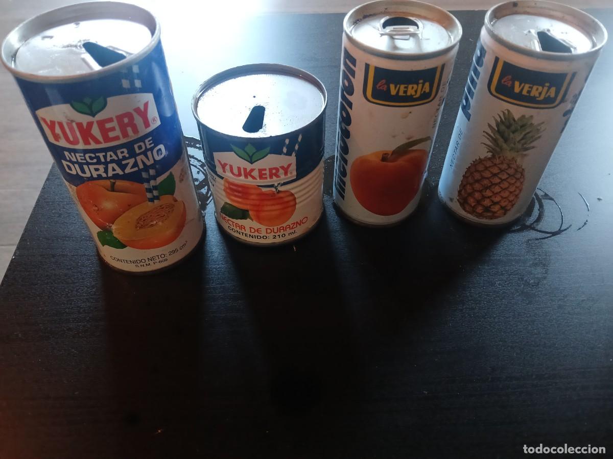 Cajas y cajitas met&aacute;licas: Antiguo lata botede zumos n&eacute;ctar de durando marca yukery y la verja Murcia vacio 3 euros cada lata