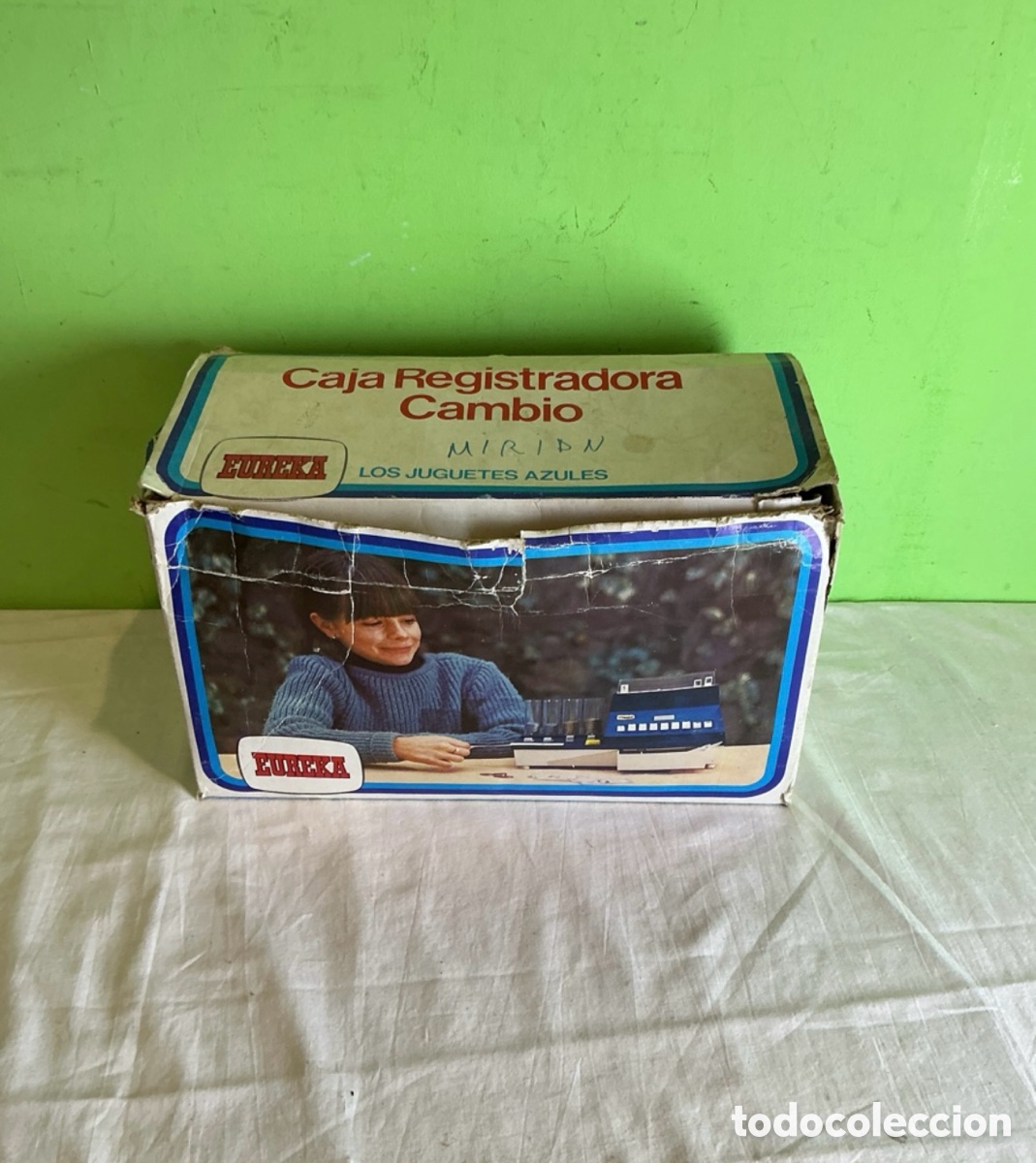 Bo&icirc;tes et petites bo&icirc;tes m&eacute;talliques: Antigua caja registradora juguete Eureka con monedas y billetes - caja registradora vintage infantil