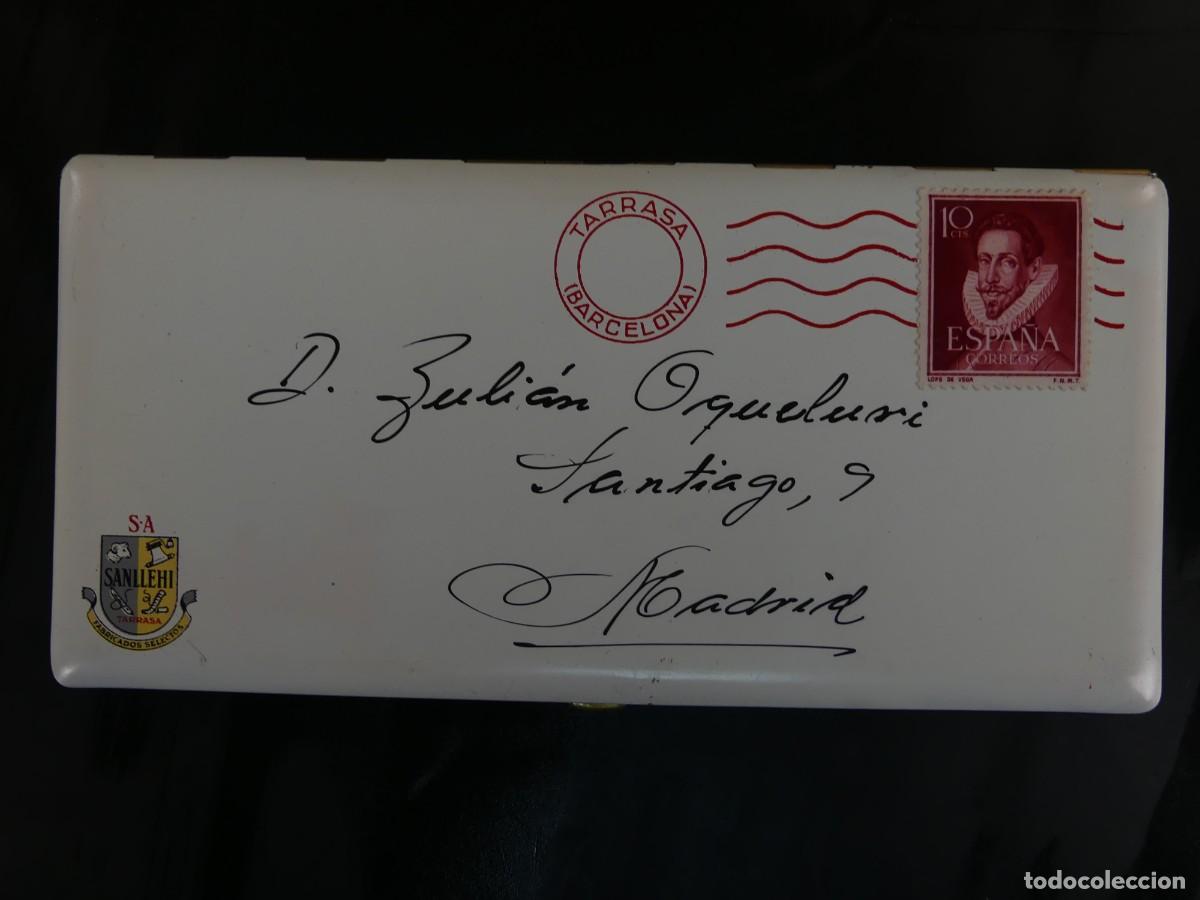 Cajas y cajitas met&aacute;licas: IMTERESANTE CAJA DE HOJALATA FORMA DE CARTA POSTAL