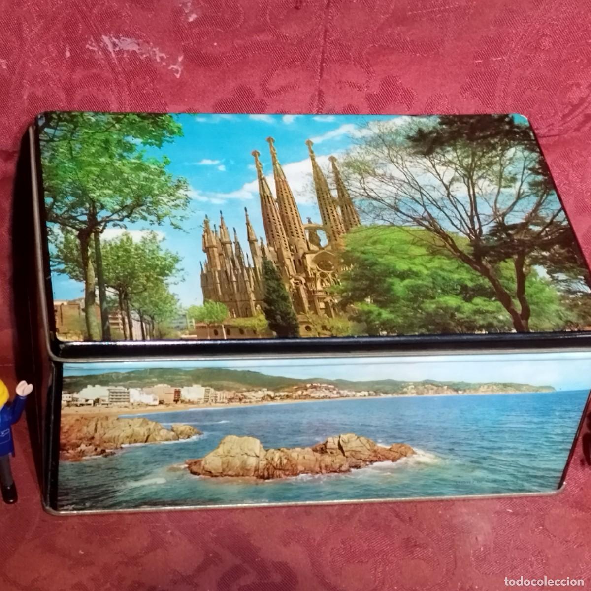 Cajas y cajitas met&aacute;licas: CAJA METALICA LITOGRAFIADA SAGRADA FAMILIA COSTA BRAVA CALELLA PALAFRUGELL TOSA DE MAR, LLORET ,