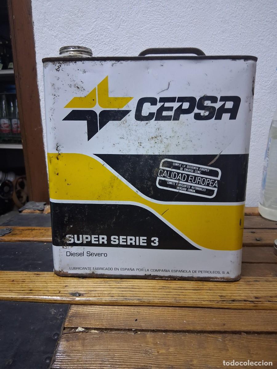 Cajas y cajitas met&aacute;licas: Garrafa de chapa lata de aceite para coche Cepsa 5 litros lubricante motor