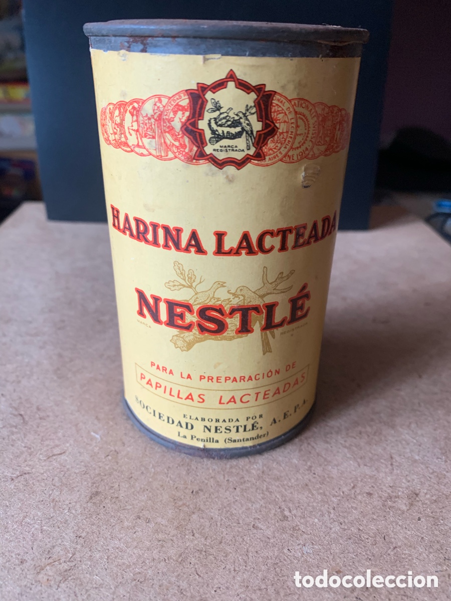 Cajas y cajitas met&aacute;licas: BOTE MET&Aacute;LICO DE HARINA LACTEADA NESTL&Eacute; . A&Ntilde;OS 60.