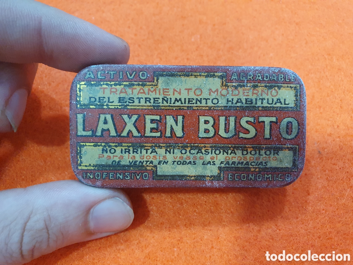 Cajas y cajitas met&aacute;licas: Caja de lata Laxen Busto. (L129) - Foto 1