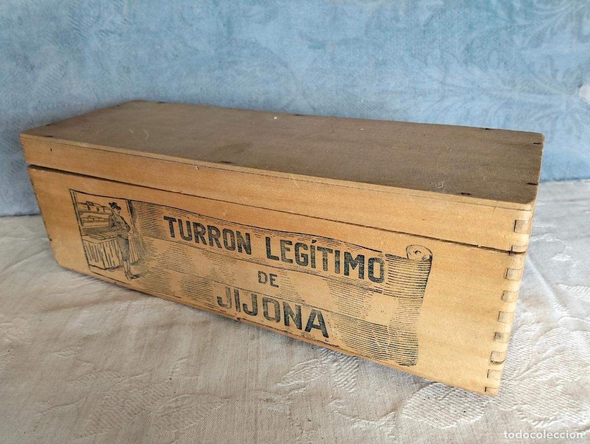 Bo&icirc;tes et petites bo&icirc;tes m&eacute;talliques: Antigua caja de madera turr&oacute;n leg&iacute;timo de Jijona turrones publicidad a&ntilde;os 50