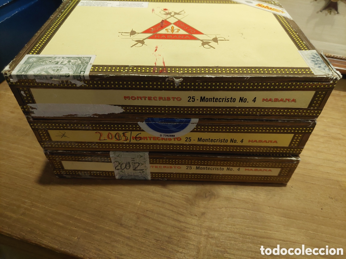 Cajas y cajitas met&aacute;licas: 3 CAJAS VACIAS Montecristo no 4 habana