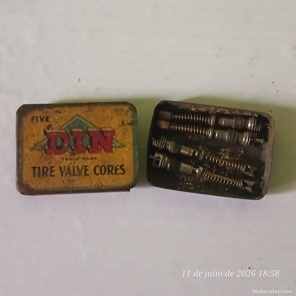 Cajas y cajitas met&aacute;licas: Antigua cajita de hojalata, marca DIN.