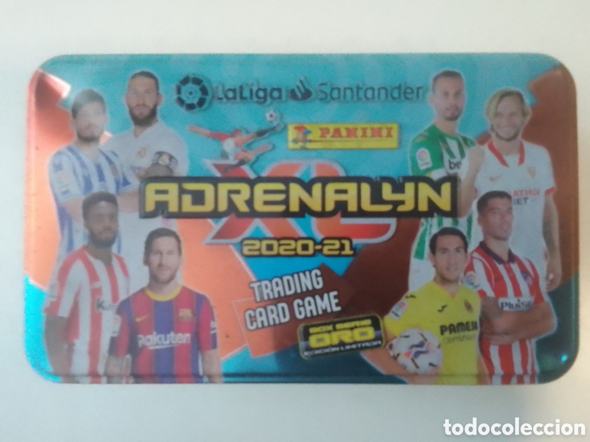 Cajas y cajitas met&aacute;licas: Caja met&aacute;lica vac&iacute;a Adrenalyn XL 2020-21 BOX SERIE ORO.