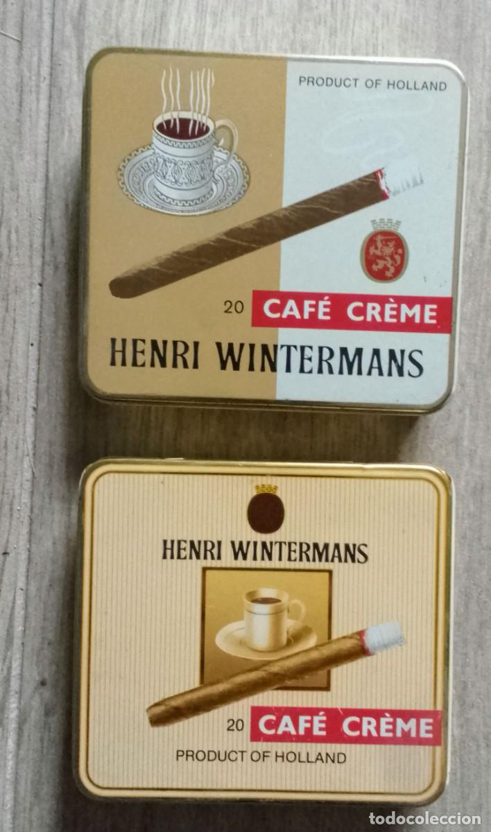 Cajas y cajitas met&aacute;licas: DOS CAJAS DE CIGARRILLOS MARCA HENRI WINTERMANS