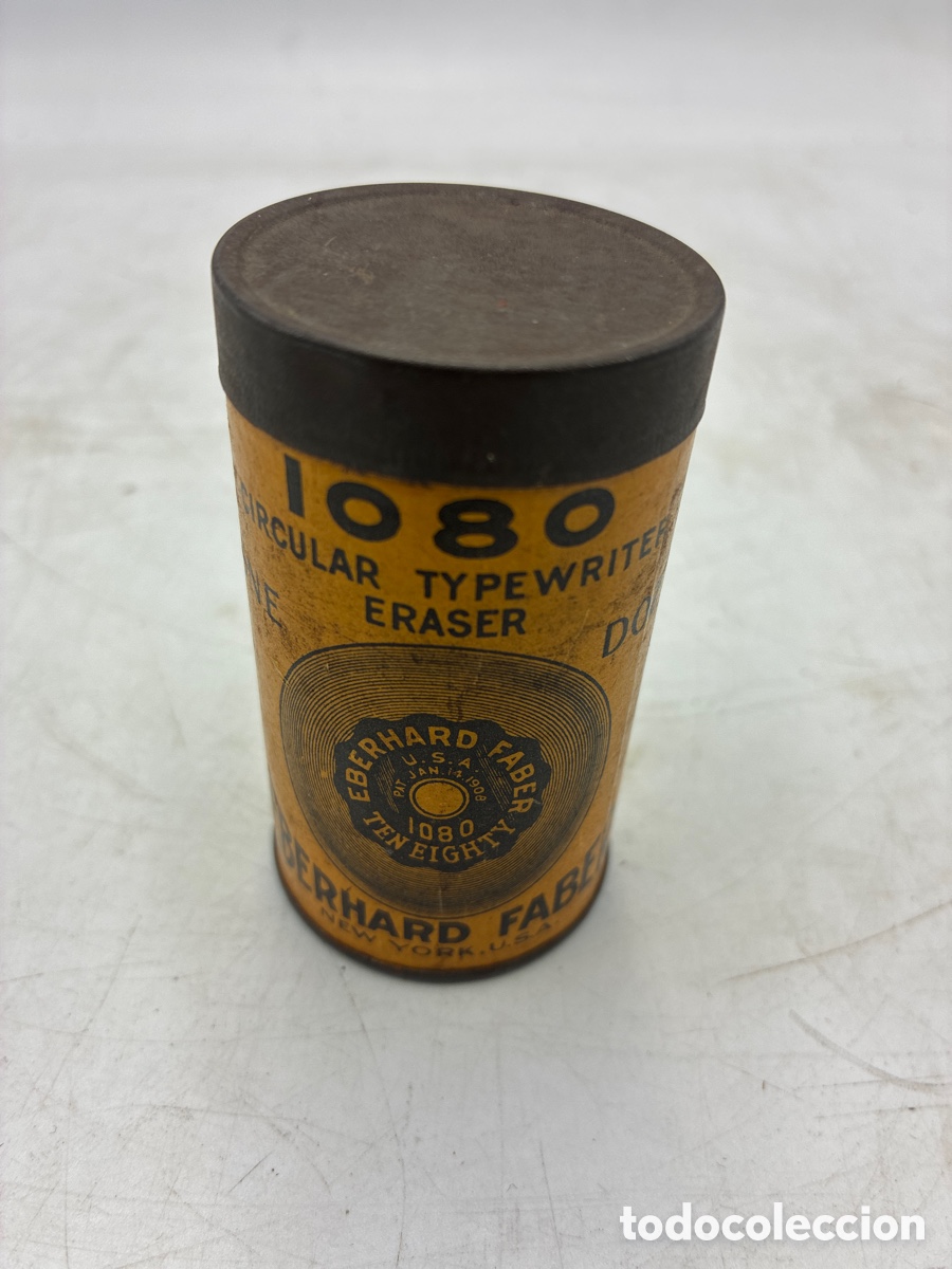 Caixas e caixinhas met&aacute;licas: Caja de gomas de borrar para m&aacute;quinas de escribir . EBERHARD FABER.