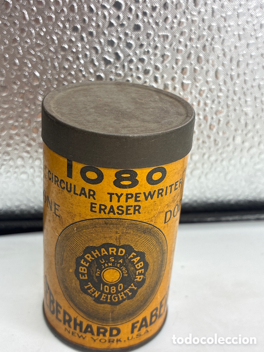 Cajas y cajitas met&aacute;licas: Caja de gomas de borrar para m&aacute;quinas de escribir . EBERHARD FABER.