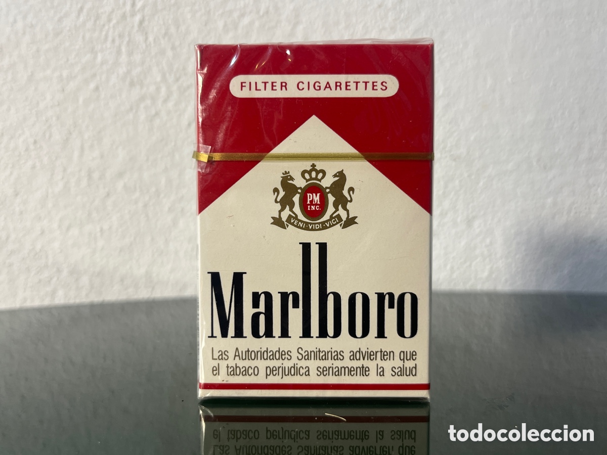 Cajas y cajitas met&aacute;licas: Paquete cigarrillos Marlboro SIN ABRIR precintado con su pl&aacute;stico