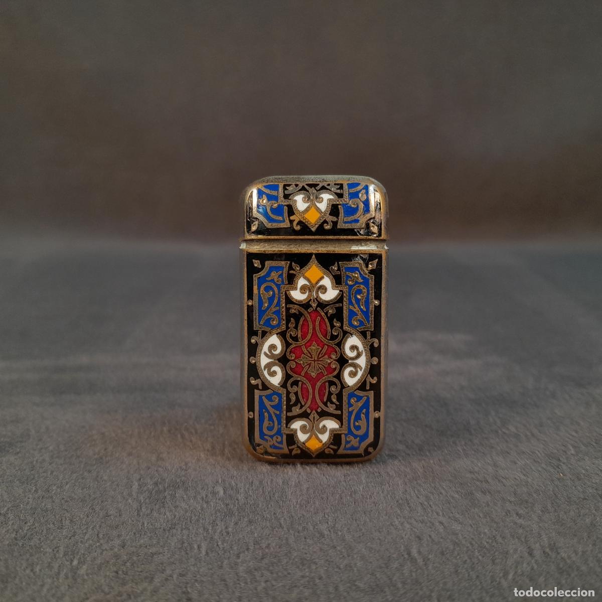 Cajas y cajitas met&aacute;licas: PORTACERILLAS DE BOLSILLO EN METAL Y ESMALTE ALVEOLADO.NEO-BIZANTINO.FINALES DEL S.XIX.