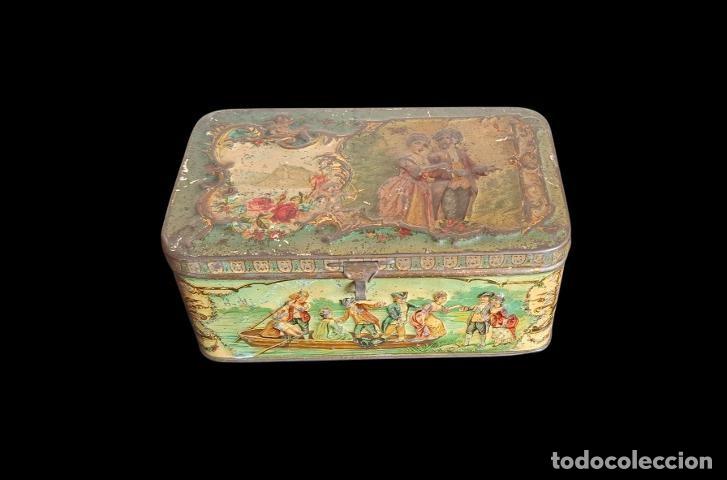 Cajas y cajitas met&aacute;licas: (LA-260701)LATA LITOGRAFIADA DE MANUFACTURA DE BIZCOCHOS FANTAS&Iacute;A MARTINHO - MADRID