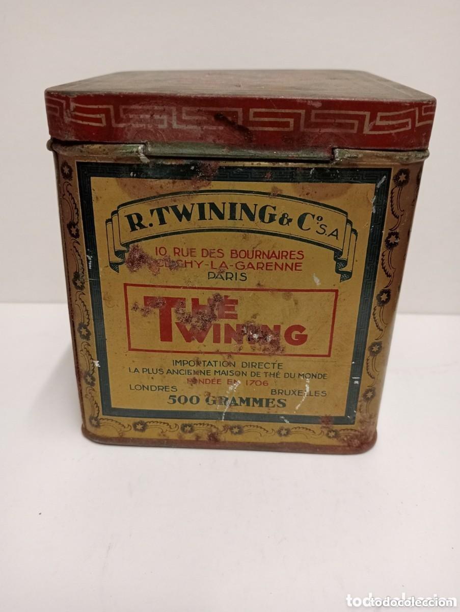 Cajas y cajitas met&aacute;licas: ANTIGUA CAJA MET&Aacute;LICA SERIGRAFIADA. T&Eacute; / TH&Eacute;. R. TWINING & Co. S.A. NEW SEASON. PARIS