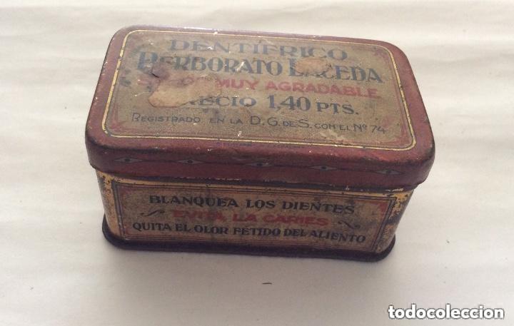 Cajas y cajitas met&aacute;licas: Caja de chapa - Dentrifico Perborato 1,40 pts