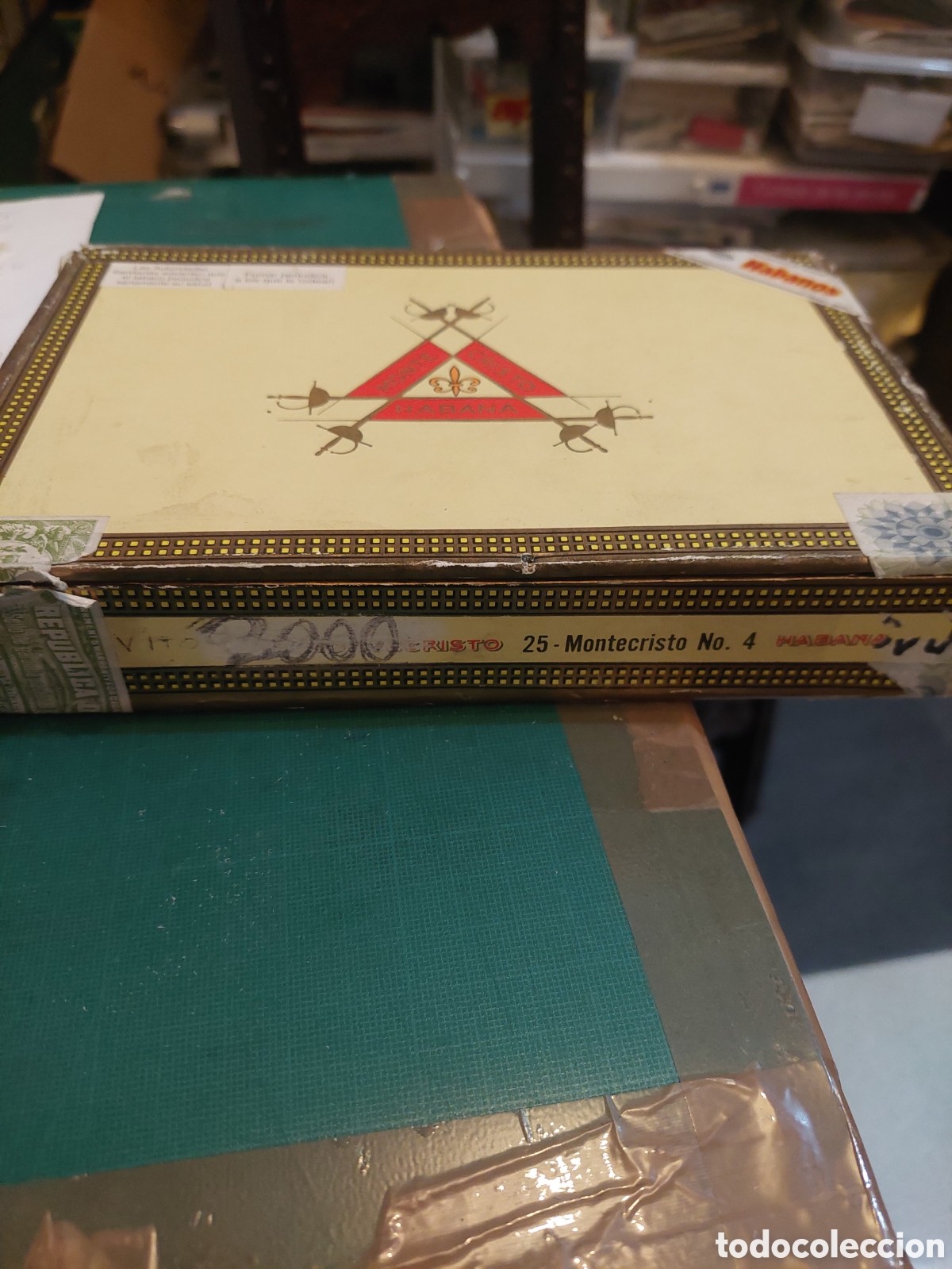 Cajas y cajitas met&aacute;licas: CAJA VAC&Iacute;A PUROS MONTECRISTO N&Uacute;MERO 4 HABANA