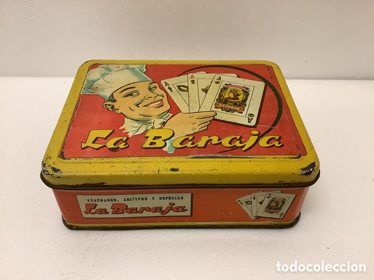 Cajas y cajitas met&aacute;licas: ANTIGUA CAJA AZAFRANES LA BARAJA
