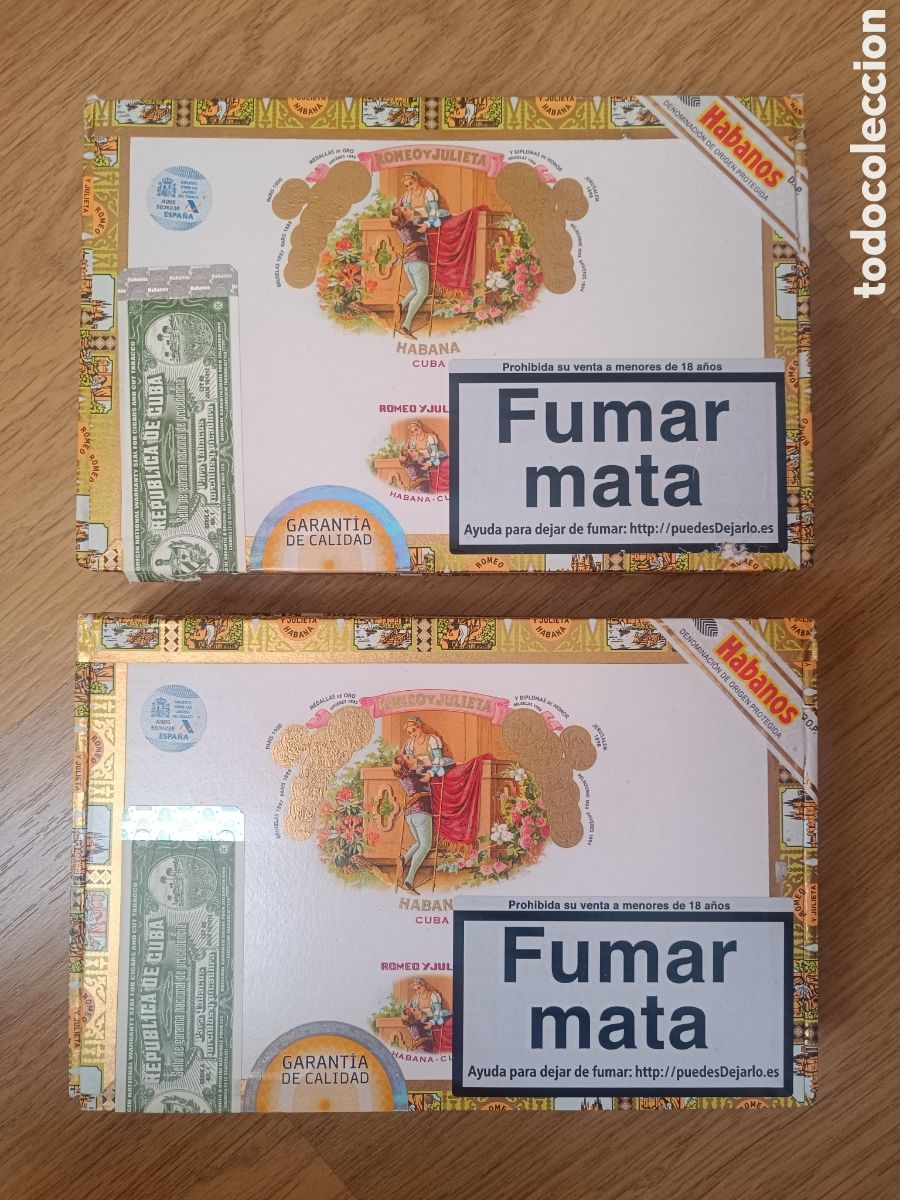 Cajas y cajitas met&aacute;licas: 2 Cajas VAC&Iacute;AS - puros Romeo y Julieta