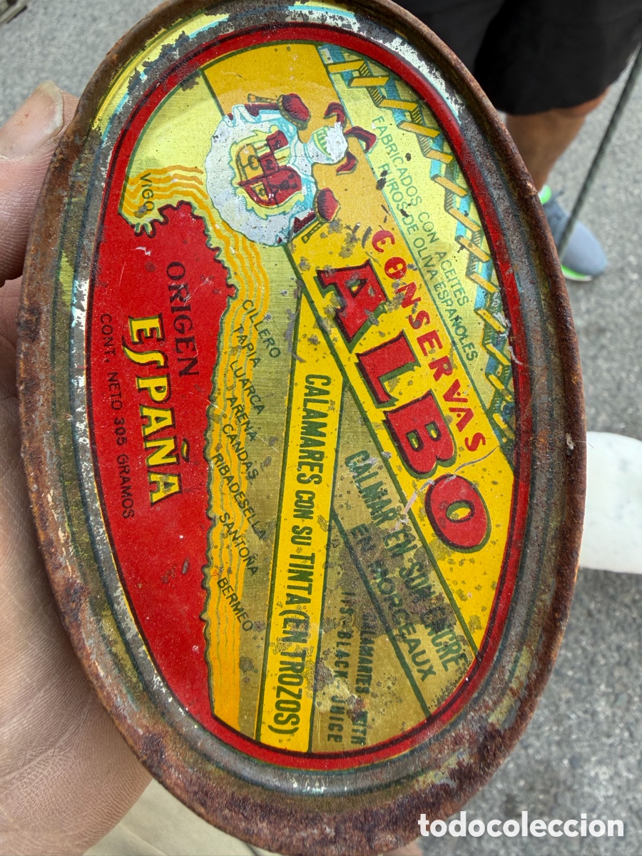 Cajas y cajitas met&aacute;licas: Lata CONSERVAS *ALBO* *CARLOS ALBO*-SANTO&Ntilde;A,*PROVEEDOR DE LA REAL CASA*TITULO ALCANZADO EN 1906