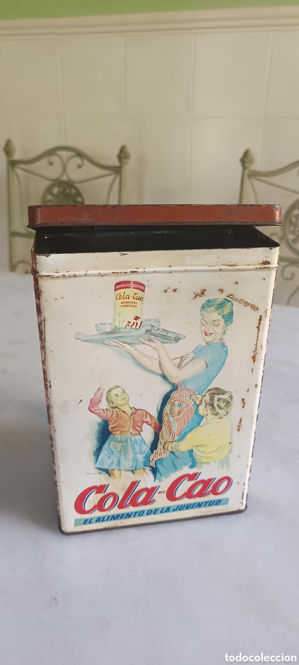 Cajas y cajitas met&aacute;licas: Lata antigua Cola-Cao Nutrexpa 1.500 g litografiada a&ntilde;os 60-70 vintage colecci&oacute;n
