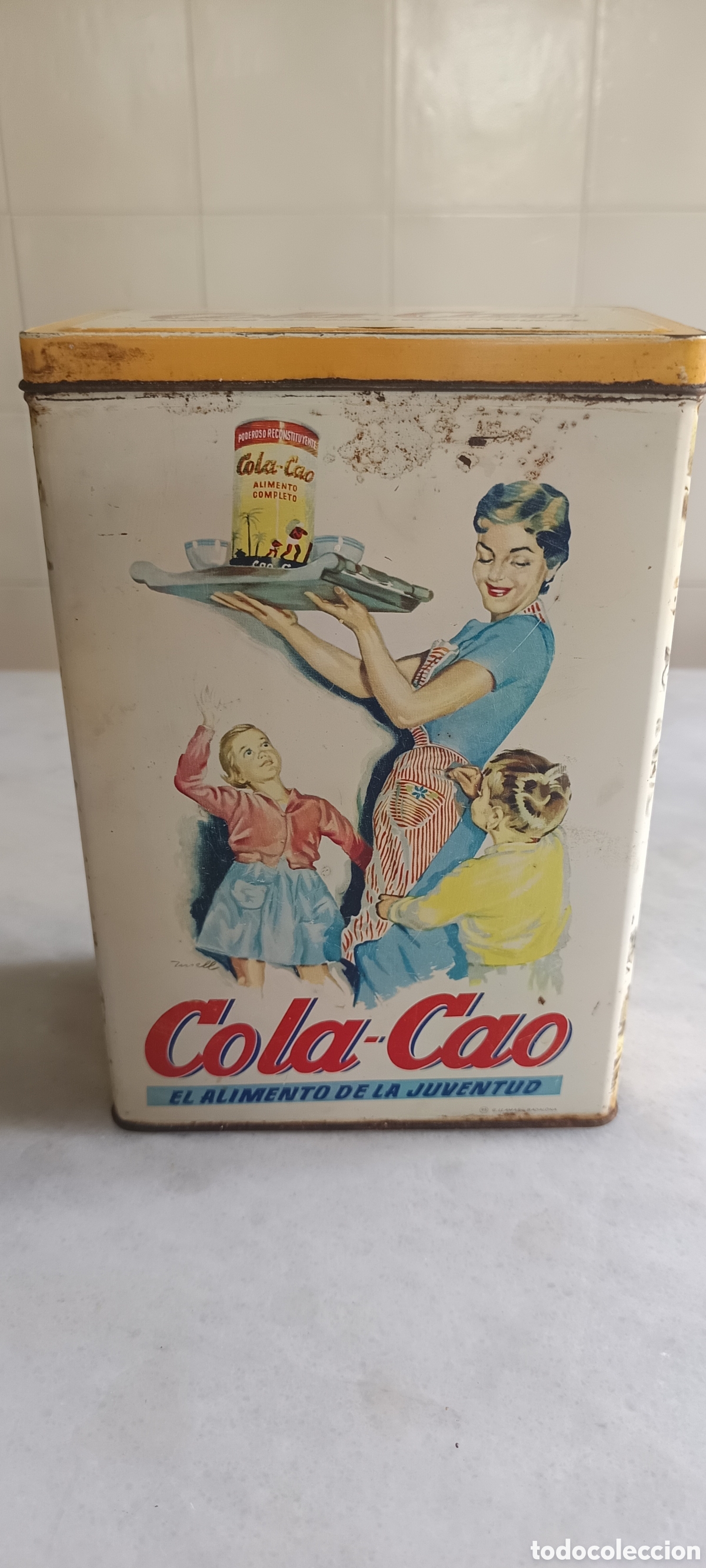 Cajas y cajitas met&aacute;licas: Lata antigua Cola-Cao 1,5 kg Nutrexpa &ndash; Caja met&aacute;lica vintage original a&ntilde;os 60-70 con tapa
