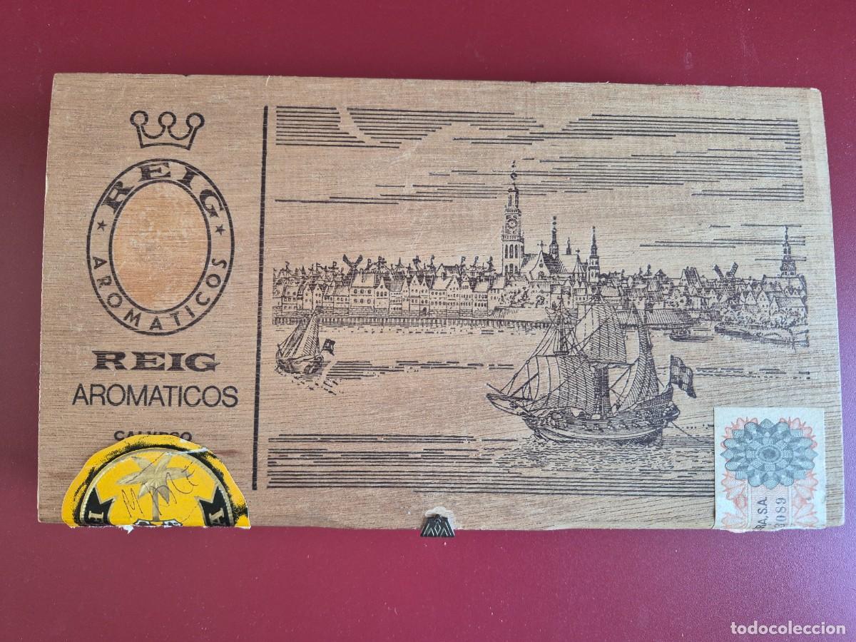 Cajas y cajitas met&aacute;licas: Caja antigua de puros (vac&iacute;a) Reig