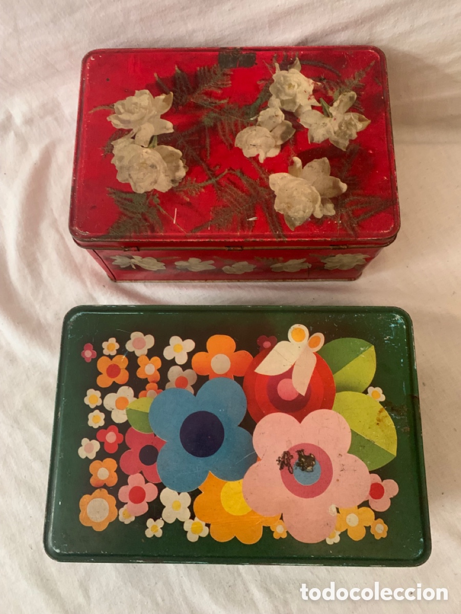 Cajas y cajitas met&aacute;licas: Conjunto de dos cajas met&aacute;licas de Cola-CAIRO vintage