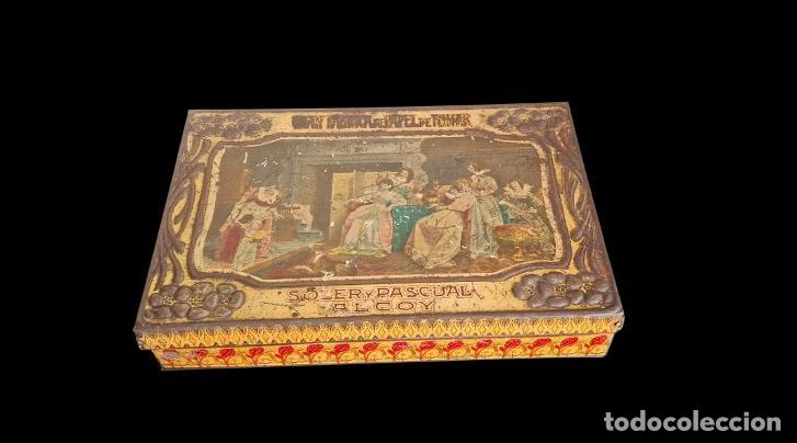 Cajas y cajitas met&aacute;licas: (LA-260704)LATA LITOGRAFIADA GRAN FABRICA DE PAPEL DE FUMAR - SOLER Y PASCUAL - ALCOY