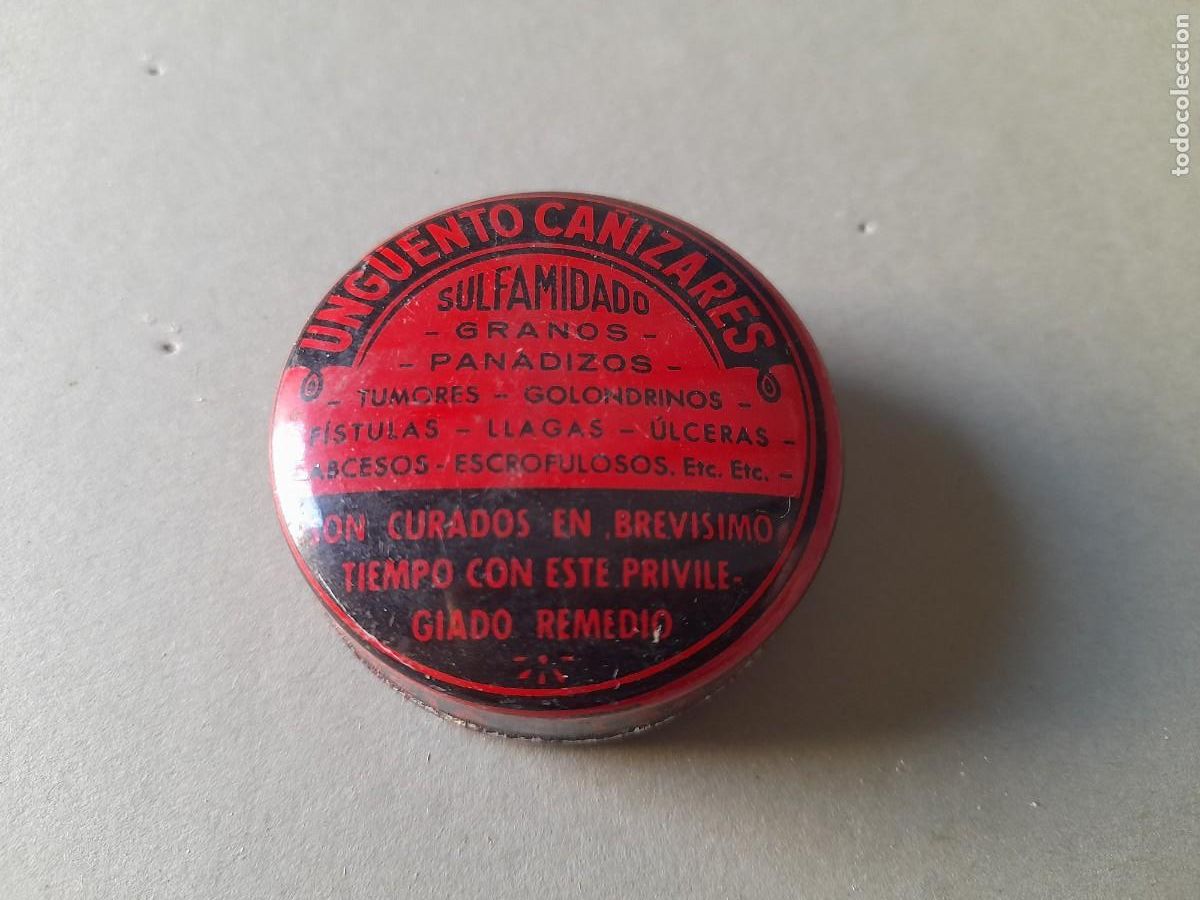 Cajas y cajitas met&aacute;licas: Caja met&aacute;lica de farmacia ung&uuml;ento ca&ntilde;izares 4.5cm aprox
