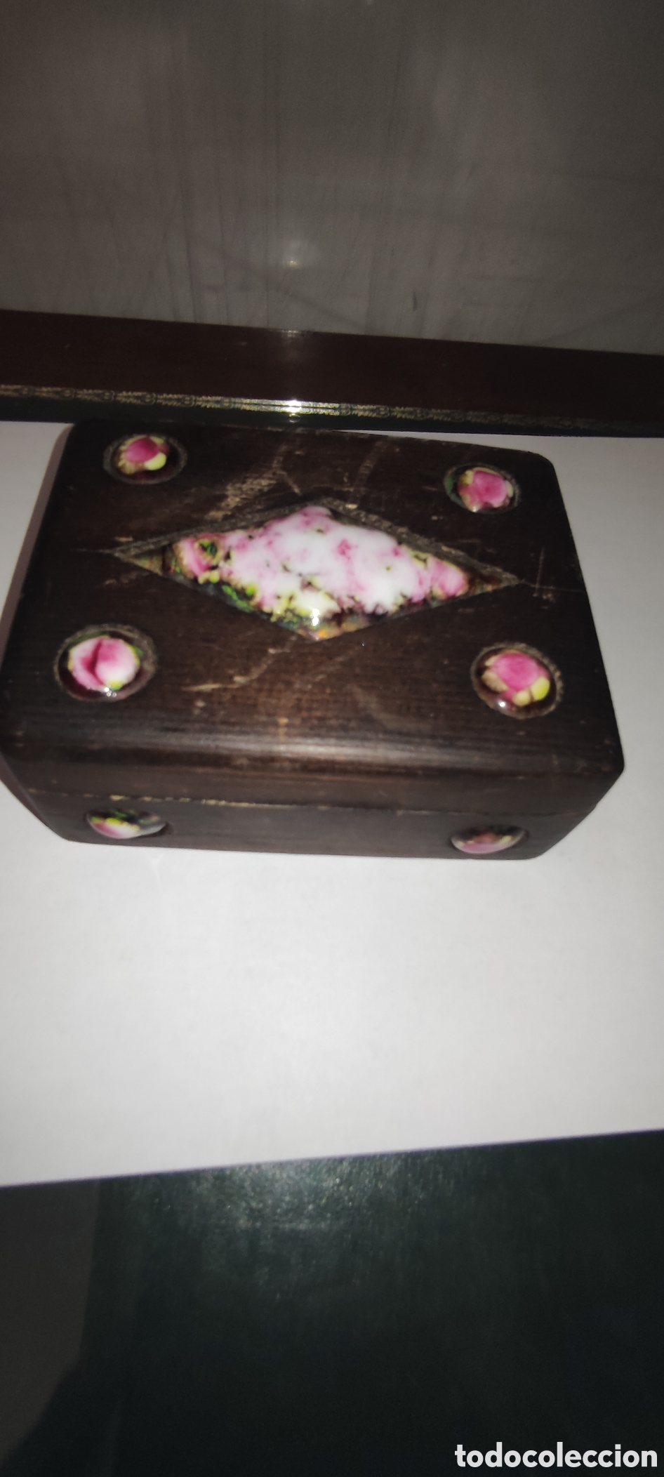 Cajas y cajitas met&aacute;licas: Caja de madera y porcelana - Foto 2