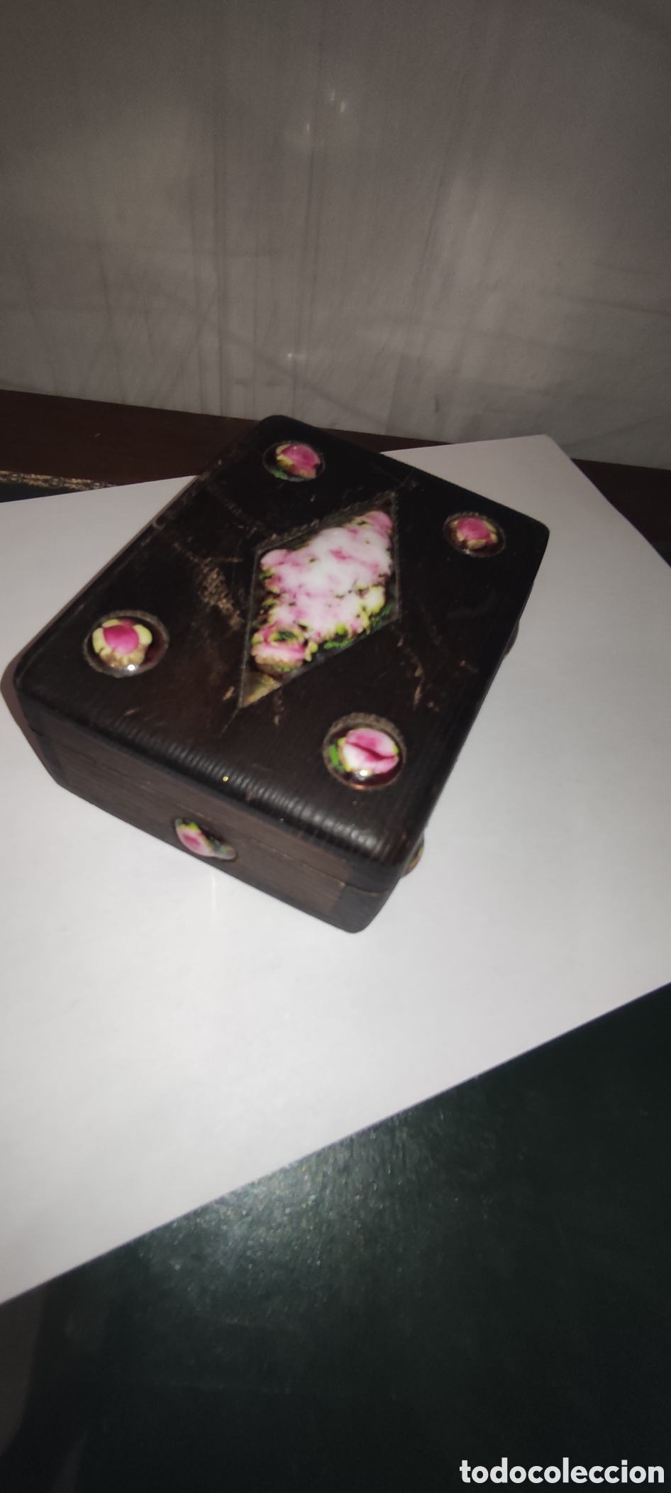 Cajas y cajitas met&aacute;licas: Caja de madera y porcelana - Foto 5