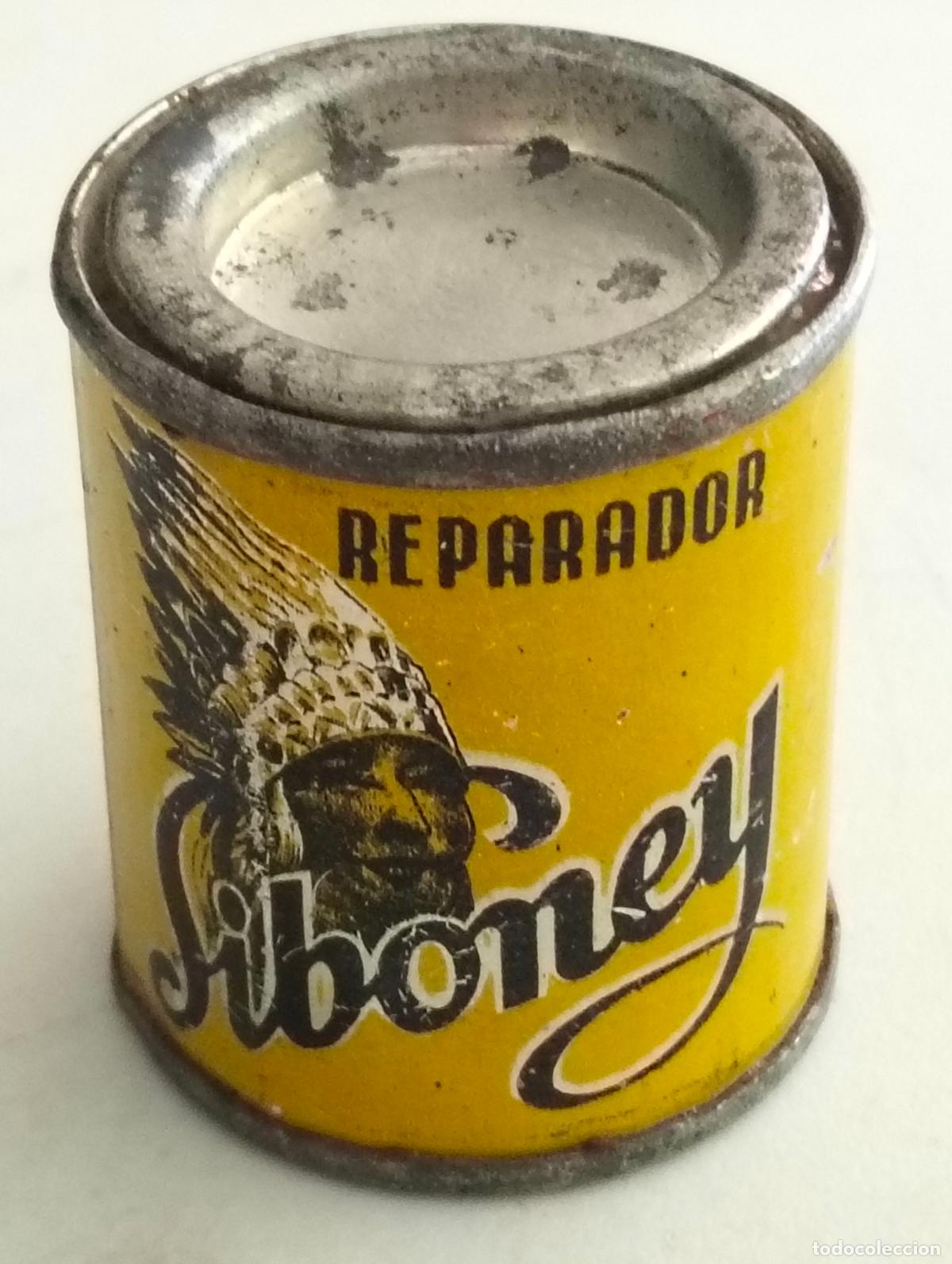 Cajas y cajitas met&aacute;licas: CAJA METALICA LITOGRAFIADA, REPARADOR SIBONEY PARA CALAZADO DE PIEL, A&Ntilde;OS 40, MEDIDAS 4 X 4,5 CM