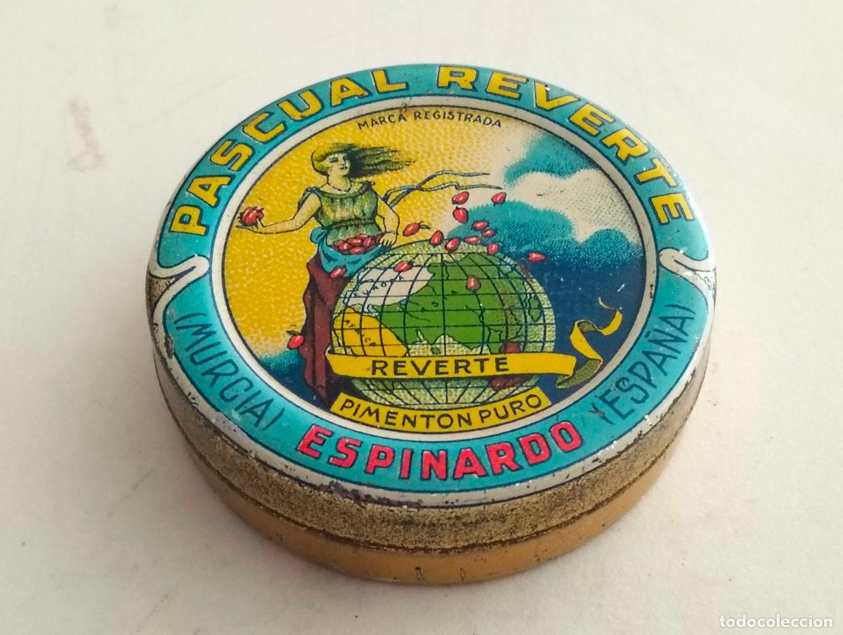 Cajas y cajitas met&aacute;licas: CAJA PIMENTON REVERTE, PASCUAL REVERTE, MURCIA, ESPINARDO, ESPA&Ntilde;A, MEDIDAS 5,5 X 1,5 CM