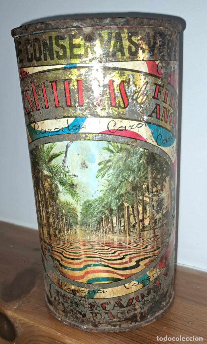 Cajas y cajitas met&aacute;licas: ACEITUNAS CAZORLA - NOVELDA ( Alicante ) - FABRICACI&Oacute;N 1963 - PESO NETO 700 gramos