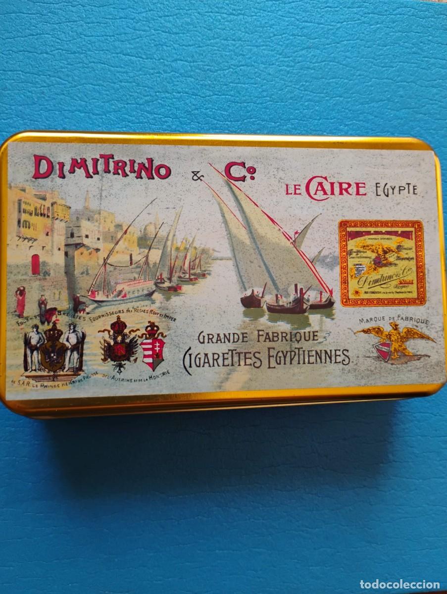 Cajas y cajitas met&aacute;licas: CAJA METALICA DIMITRINO C&ordm; LE CAIRE EGYPTE - CIGARETTES EGYPTIENNES - VACIA