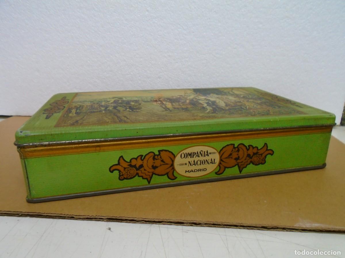 Cajas y cajitas met&aacute;licas: ANTIGUA CAJA HOJALATA LITOGRAFIADA&rdquo;COMPA&Ntilde;IA NACIONAL&rdquo;FABRICA DE CHOCOLATES,MADRID.