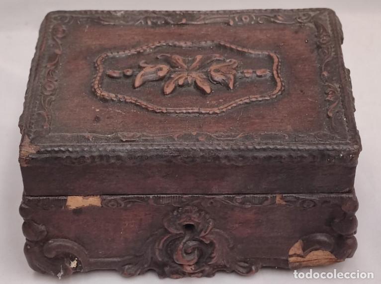 Cajas y cajitas met&aacute;licas: ANTIGUA CAJA DE MADERA PARA REPARAR