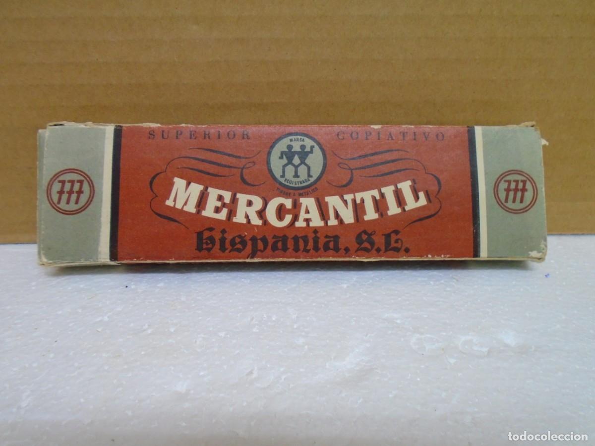 Cajas y cajitas met&aacute;licas: ANTIGUA CAJA DE CARTON DE LAPICES MERCANTIL HISPANIA 777 A&Ntilde;OS 50/60.CONTIENE LAPICES.